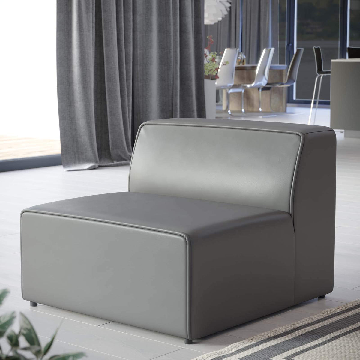 Modway Grey / Armless Chair / Contemporary Sofas & Couches
