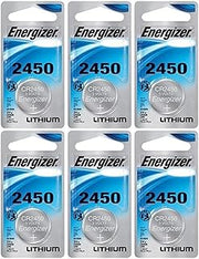 Energizer CR2450 Lithium Battery, 3v ECR2450, Qty 6