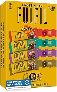 FULFIL Best Sellers Protein Bars Variety Pack, 15g Protein, 12 ct