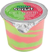 Luigis Strawberry Kiwi Swirl Sorbet Cup, 4.4 Fluid Ounce -- 96 per case.