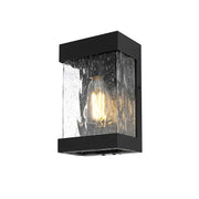 Thompson One Light Outdoor Wall Sconce Black by Lighting Design – Iron, Black, Model OD371W10BK