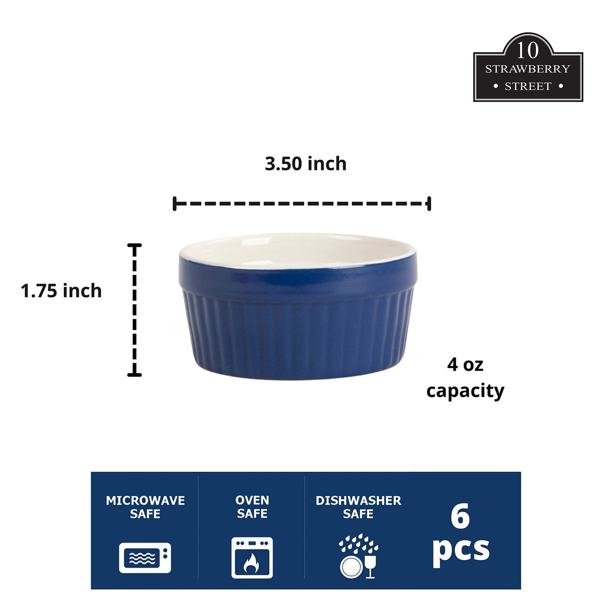 10 Strawberry Street Blue / 4 oz / 4.0 fluid_ounces Ramekins