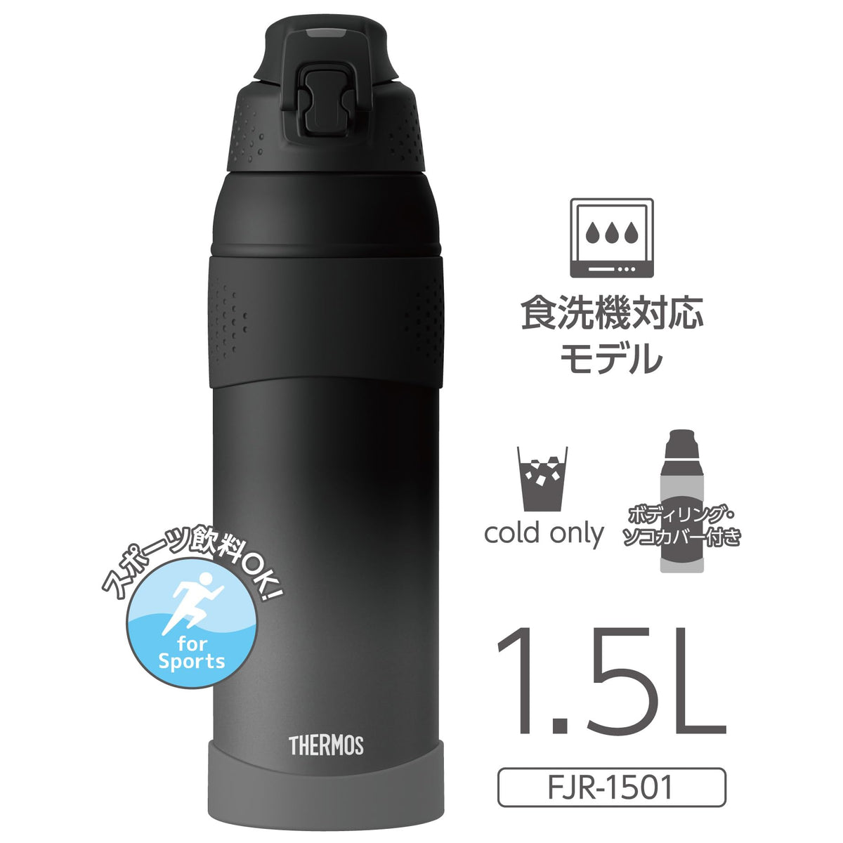 THERMOS black gradient / 50.7 Ounces / 1.5 liters Thermoses