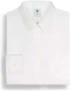 Brooks Brothers B Men’s Regular Fit Non-Iron Solid Pinpoint Dress Shirt