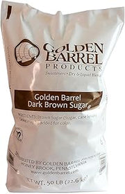 GOLDEN BARREL Dark Brown Sugar, 50 lb Bulk Size, Rich Molasses Cane Sugar for Baking, Sauces & Food Service