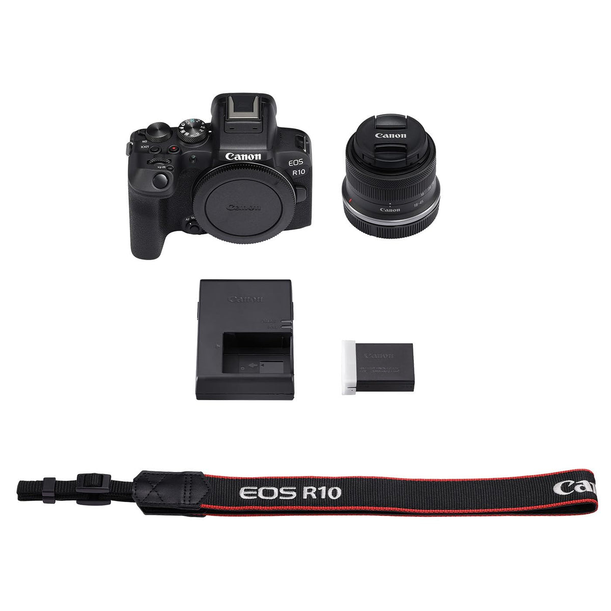 EOS R10 Mirrorless Camera with RF-S 18-45mm Lens and Accs Bundle by Canon – Black, Model CAER101845-K1