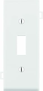 Leviton 1-Gang Toggle Device Switch Wallplate, Sectional, Thermoplastic Nylon, Device Mount, Center Panel, PSC1-W, White