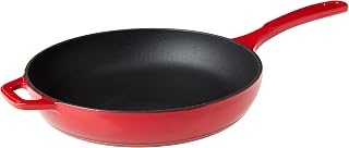 Lodge Essential Enamel Cast Iron Skillet, 11 Inches, Red