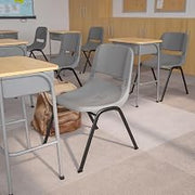 Ergonomic Shell Stack Chair, Gray, Plastic - Lot of 4