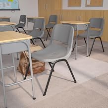 Ergonomic Shell Stack Chair, Gray, Plastic - Lot of 4