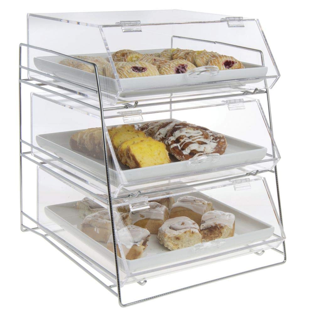 3-Tier Wire Bakery Case by HUBERT – 14.0 liters, Carbon Steel, Gray, Model 32290+20819