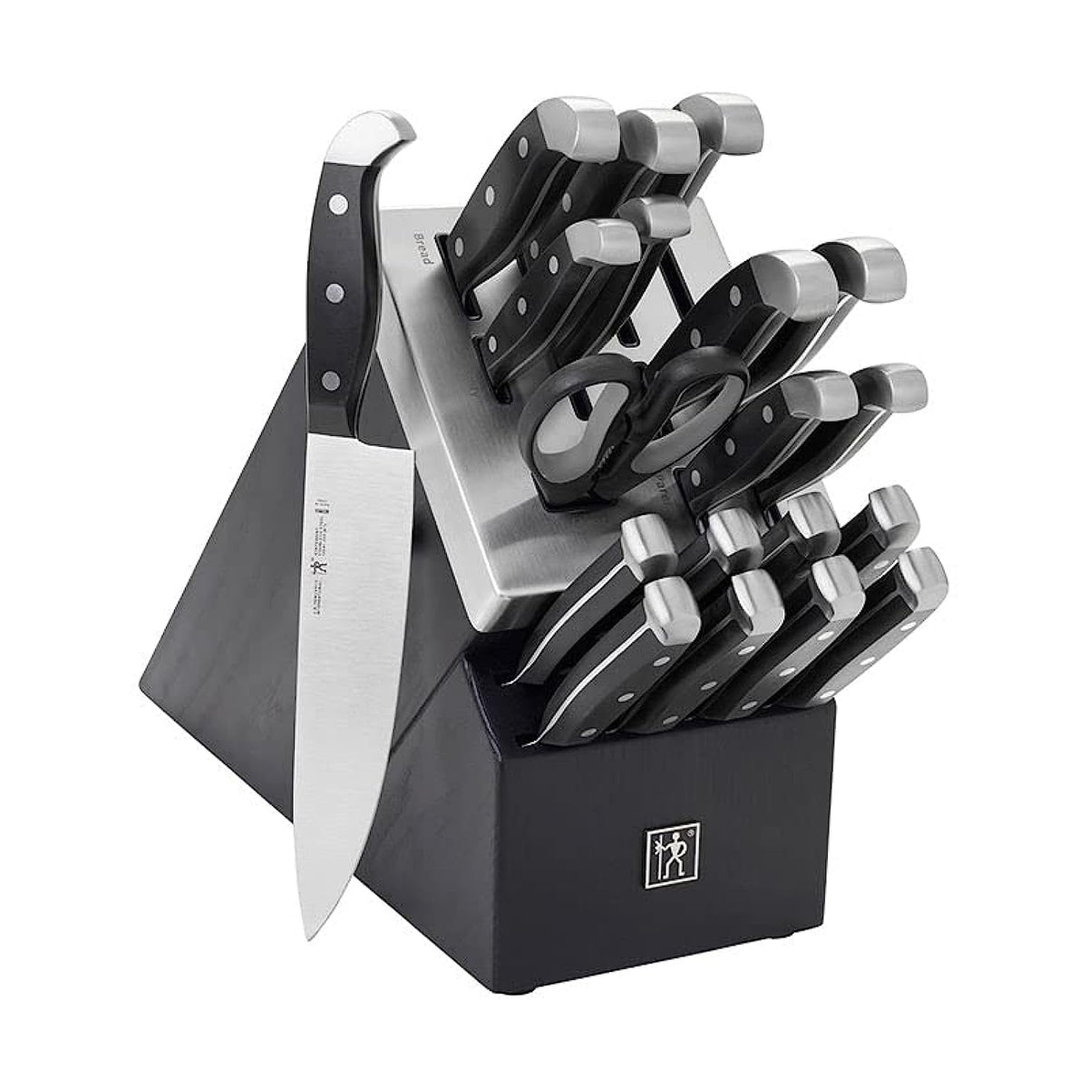 International Statement 20 Piece Black Self-Sharpening Knife Block Set by HENCKELS – 20 pc, stainless steel, Black, Pack of 20, Model 1020158