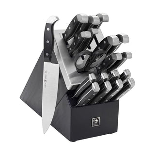 International Statement 20 Piece Black Self-Sharpening Knife Block Set by HENCKELS – 20 pc, stainless steel, Black, Pack of 20, Model 1020158