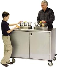 Stainless Steel EZ Serve Condiment Cart with 12 Pumps, 27 1/2 x 50 1/4 x 49 1/2 inch - 1 each.