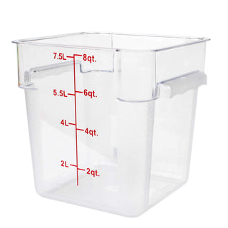 Excellante Polycarbonate Square Food Storage Containers by Restaurant Essentials – 8.0 quarts, Polycarbonate (PC), Clear, Model 849851007529