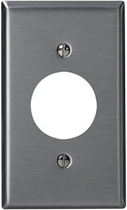 Leviton 1-Gang, Single 1.406-Inch Hole Device Receptacle Wallplate, Standard Size, Device Mount, Stainless Steel, 84004-40