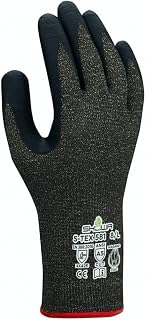 SHOWA TEX 581 Foam Nitrile Palm Coated A5 Cut Resistant Safety Glove with Stainless Steel/Poly/Kevlar Liner, 13-Gauge, Medium (12 Pair)