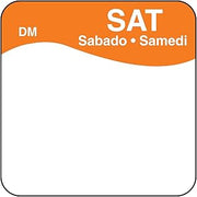 DayMark Safety Systems DissolveMark IT110072-6-SAT Day of the Week 1" x 1" Dissolvable Label, SAT, Orange, Roll of 500