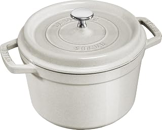 Staub 40508-426 Grand Cocottes Round Campagne 7.9 inches (20 cm) Large Two-Handed Enameled Pot, Induction Compatible