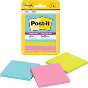 Post-it Super Sticky Notes, 3 Sticky Note Pads, 3 x 3 in., School Supplies, Office Products, Sticky Notes for Vertical Surfaces, Monitors, Walls and Windows, Supernova Neons Collection