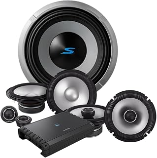 Alpine S2-W10D4 10" Component Subwoofer with S2-S65 6.5" Coaxial, S2-S65C 6.5" Component Speakers and S2-A55V Amplifier