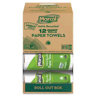 Paper Towel 06183-1 Each by Marcal – 12 Count (Pack of 1), Paper, White