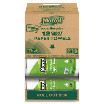 Paper Towel 06183-1 Each by Marcal – 12 Count (Pack of 1), Paper, White
