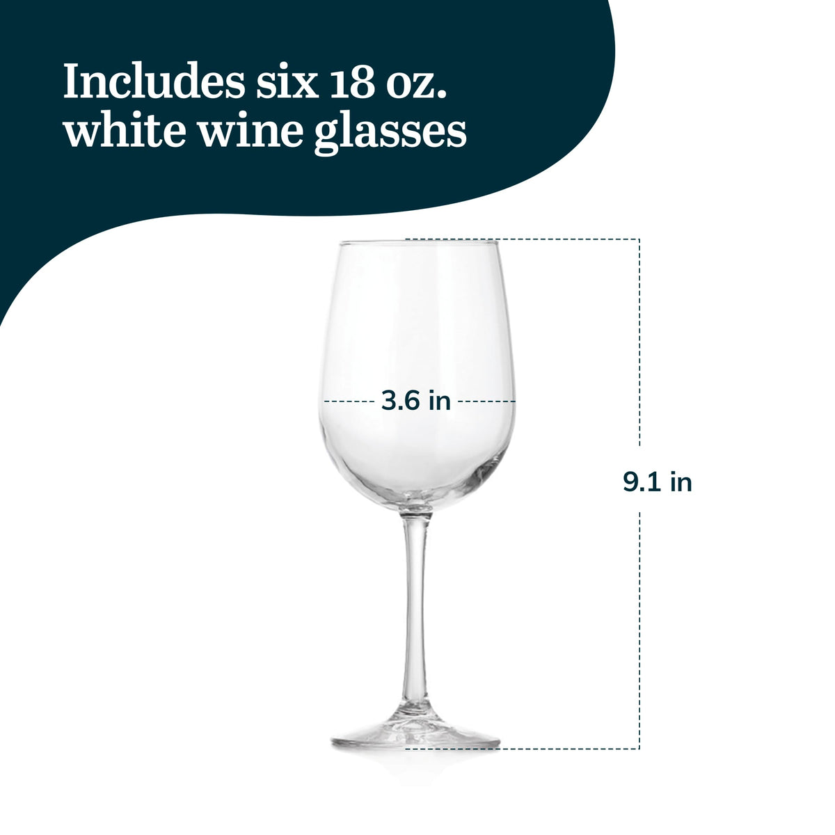Libbey Classic White 6 / 6 count / Elegant Wine Glasses
