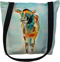 Betsydrake TY066S 13 x 13 in. Betsys Cow Tote Bag - Small Black