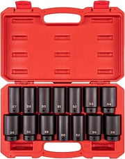 TEKTON 1/2 Inch Drive Axle Nut Impact Socket Set, 14-Piece | SID92341
