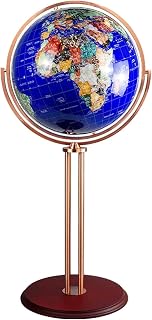 Practical Globe Floor-Mounted Globe 720° All-Round Rotation Globes Hd Easy-to-Read World Globe for Study Office Geographic Globes Decoration Educational Tools，Blue