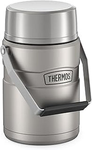 THERMOS Stainless King Vacuum-Insulated Food Jar with 2 Storage Container Inserts, 47 Ounce, Matte Stainless Steel