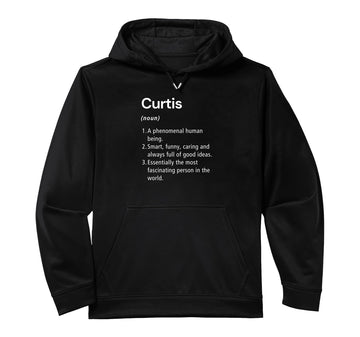 Curtis Name Definition Dictionary Performance Hoodie by Curtis Birthday Name Definition Funny – Polyester, Black, Model WQSS5PJPT89