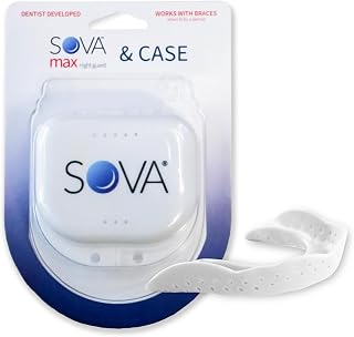 SOVA Max Night Guard with Case - 2.4mm Thin - Custom-Molded Fit - Protects Against Nighttime Teeth Grinding & Clenching - Odor & Taste Free - Remoldable Up to 20 Times - Non Toxic