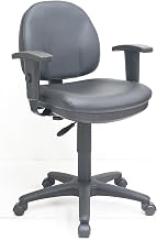Lorell Millenia Series Pneumatic Adjustable Task Chair, Vinyl, Black, Height Adjustable