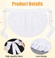 Half Apron by Acrbeli – One Size, Polyester, White, Model 5482JNBU7180