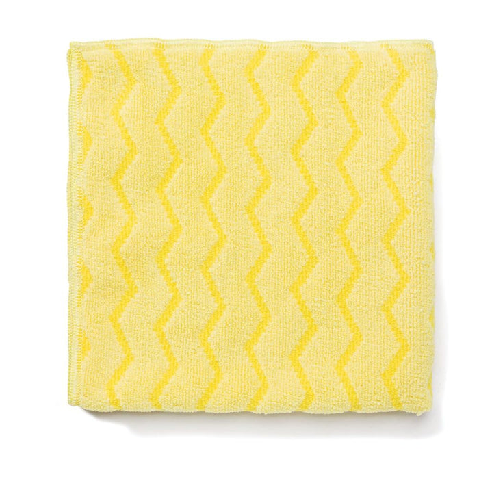 Rubbermaid Commercial FGQ61000YL00 12-Piece/Carton 16 in. x 16 in. Microfiber Reusable Cleaning Cloths - Yellow