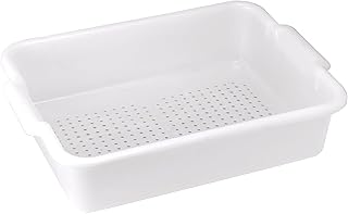 Winco 5" White Perforated Bus Box Dish Tub for Restaurants | Heavy-duty