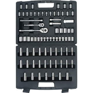 75-Piece Mechanics Tool Set by STANLEY – One Size, Steel with chrome plating, Black, Model 96-010