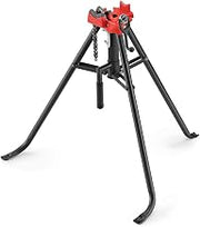 RIDGID 16703 Model 425 Portable TRISTAND Chain Vise with Integrated Folding Legs and Tool Tray, 1/8" to 2-1/2" Capacity Vise Tripod for Pipe