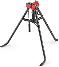 RIDGID 16703 Model 425 Portable TRISTAND Chain Vise with Integrated Folding Legs and Tool Tray, 1/8" to 2-1/2" Capacity Vise Tripod for Pipe