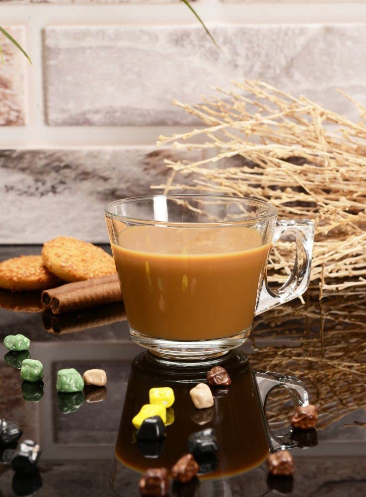 12-Piece Vela Cups With Saucers Set by Pasabahce – 3.35 inches (W) x 2.56 inches (H), 6 cups, Glass, Clear, Model PS97302