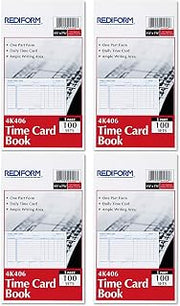 Rediform Time Card Pad, Daily, 2-Sided, Manila, 4.25 x 7 Inches, 100 Cards (4K406), 4 Packs
