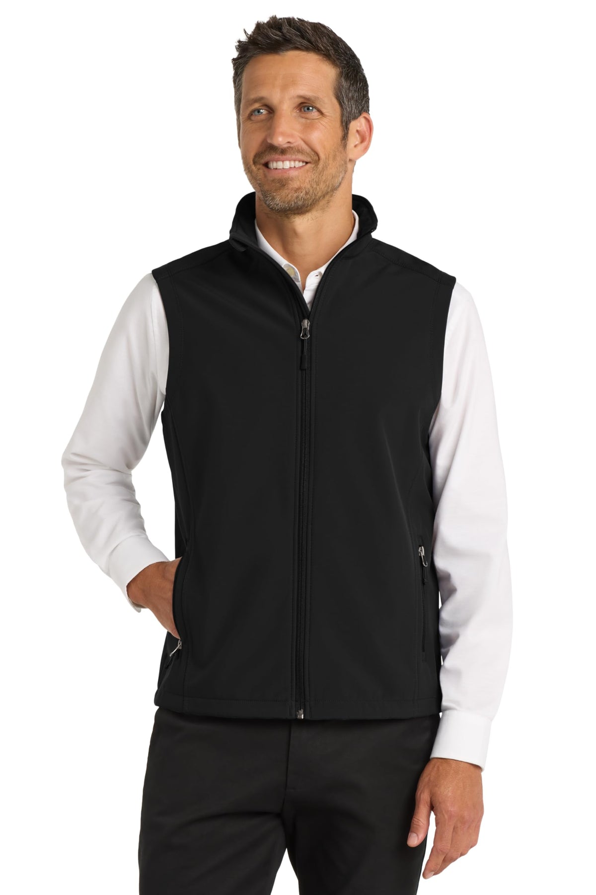 Core Soft Shell Vest by Port Authority – Large, Polyester, Black, Model SNM-913334