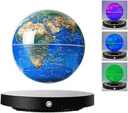 Floating Globe, Magnetic Levitating Globe with LED Light, 360° Rotating Geographic Globe World Map for Home Office Decor, Cool Tech Gift for Teacher, Husband