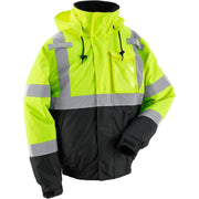 Hi-Vis Safety Bomber Jacket by Global Industrial – Polyester Quilted Lining, Lime Green, Model 641644LM