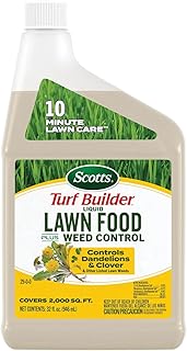 Scotts Turf Builder Liquid Lawn Food Plus Weed Control Refill, 32 fl. oz. | Liquid Weed Killer and Grass Fertilizer