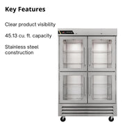Traulsen (2) Split Glass Doors / Silver / 45.13 cubic_feet Refrigerators