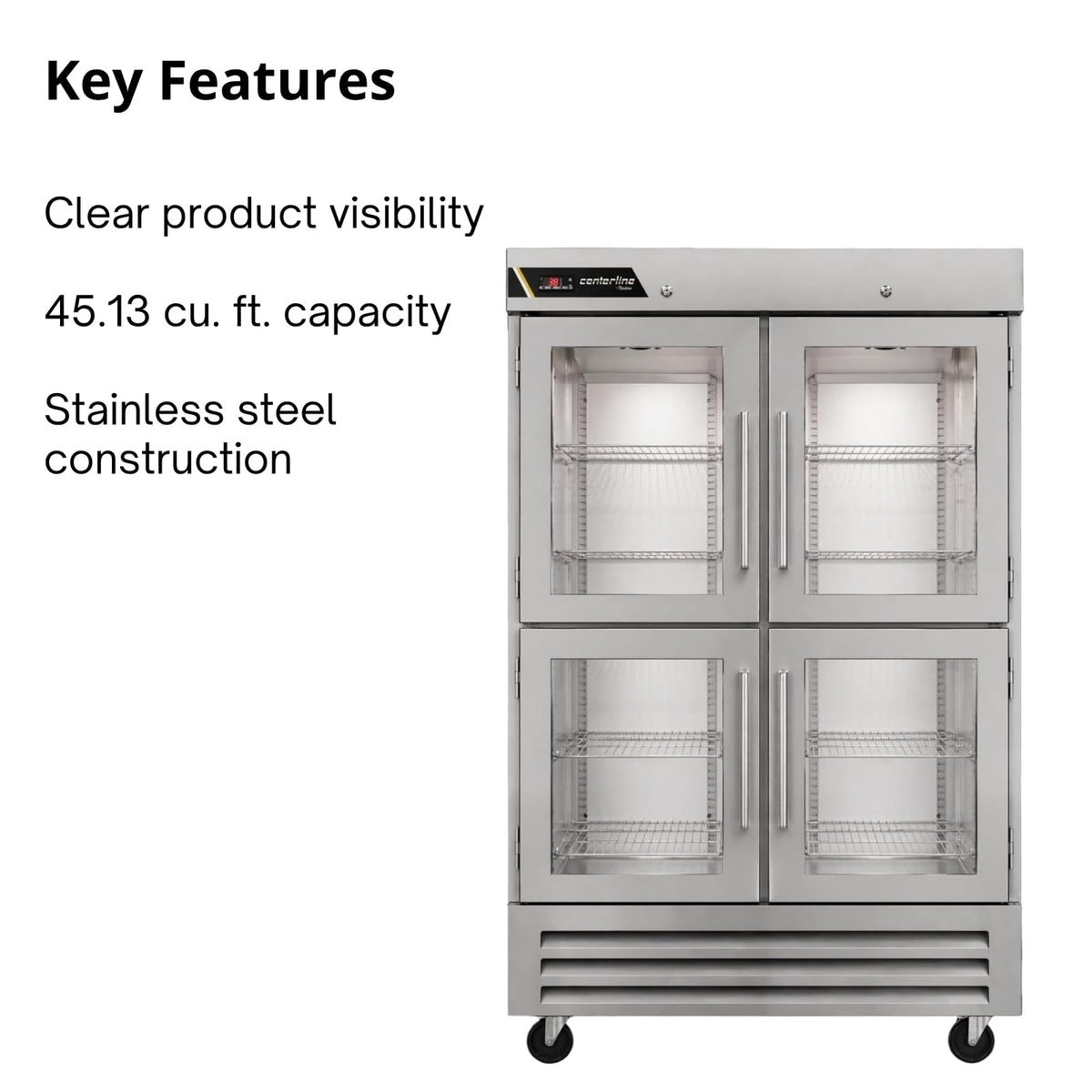 Traulsen (2) Split Glass Doors / Silver / 45.13 cubic_feet Refrigerators