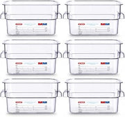 Araven Polycarbonate Square Food Container, 2 qt, In-Mold Label, 6 Ct